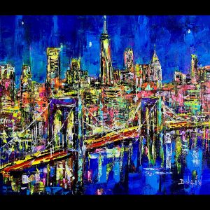 Brooklyn Bridge Night 18''x21''