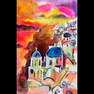 Santorini Evening - 7''X 4.5''