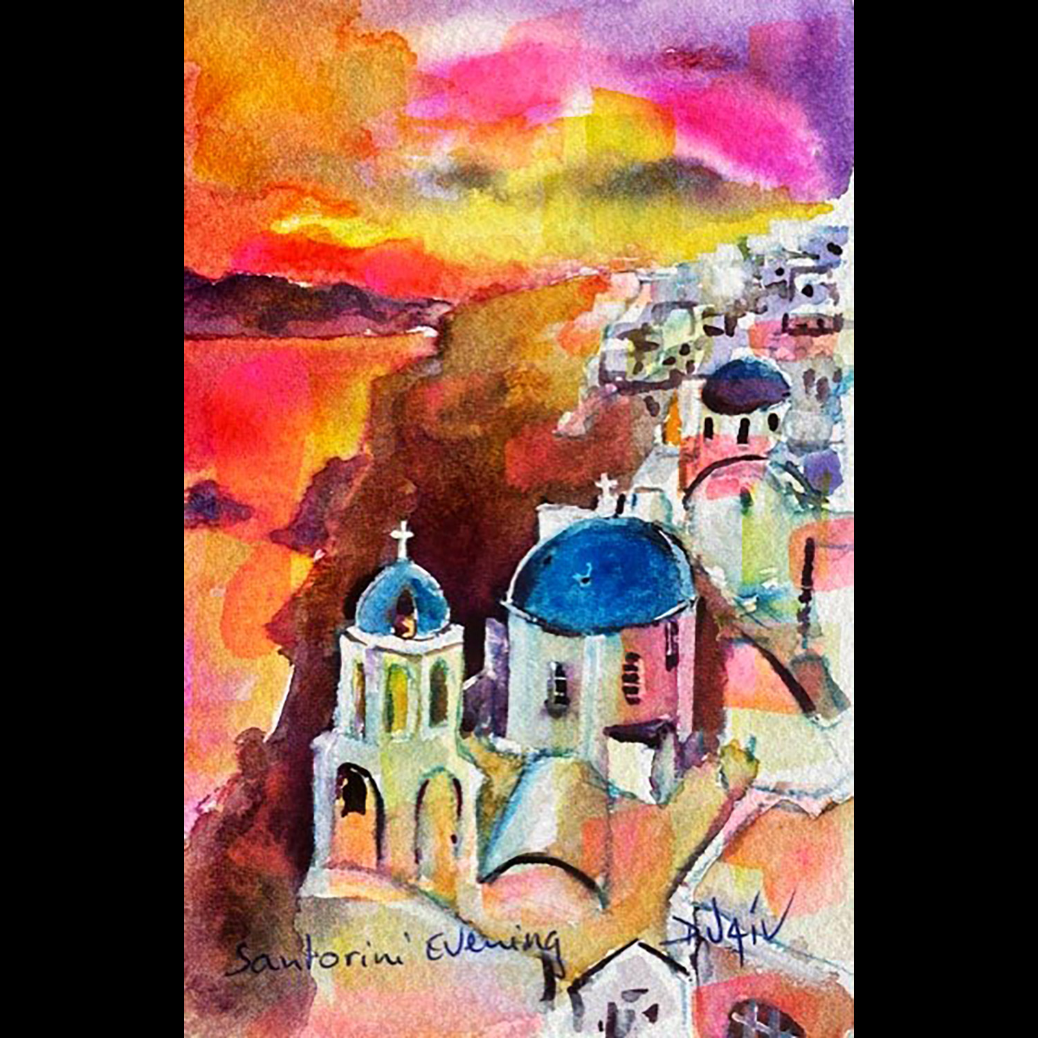Santorini Evening - 7''X 4.5''