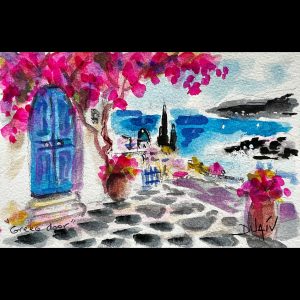 Greece Door 4.5''X7'' Commission