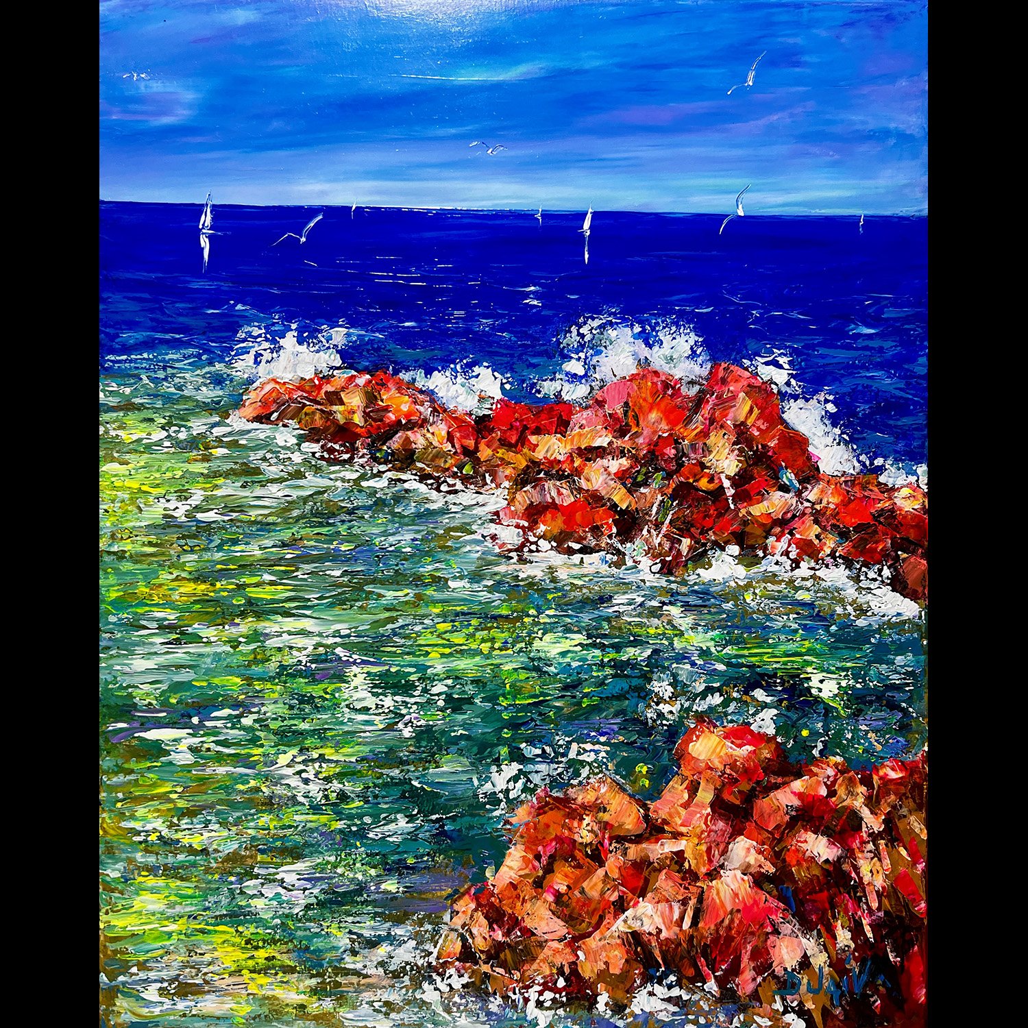 Vagues et Rochers 31''x25''