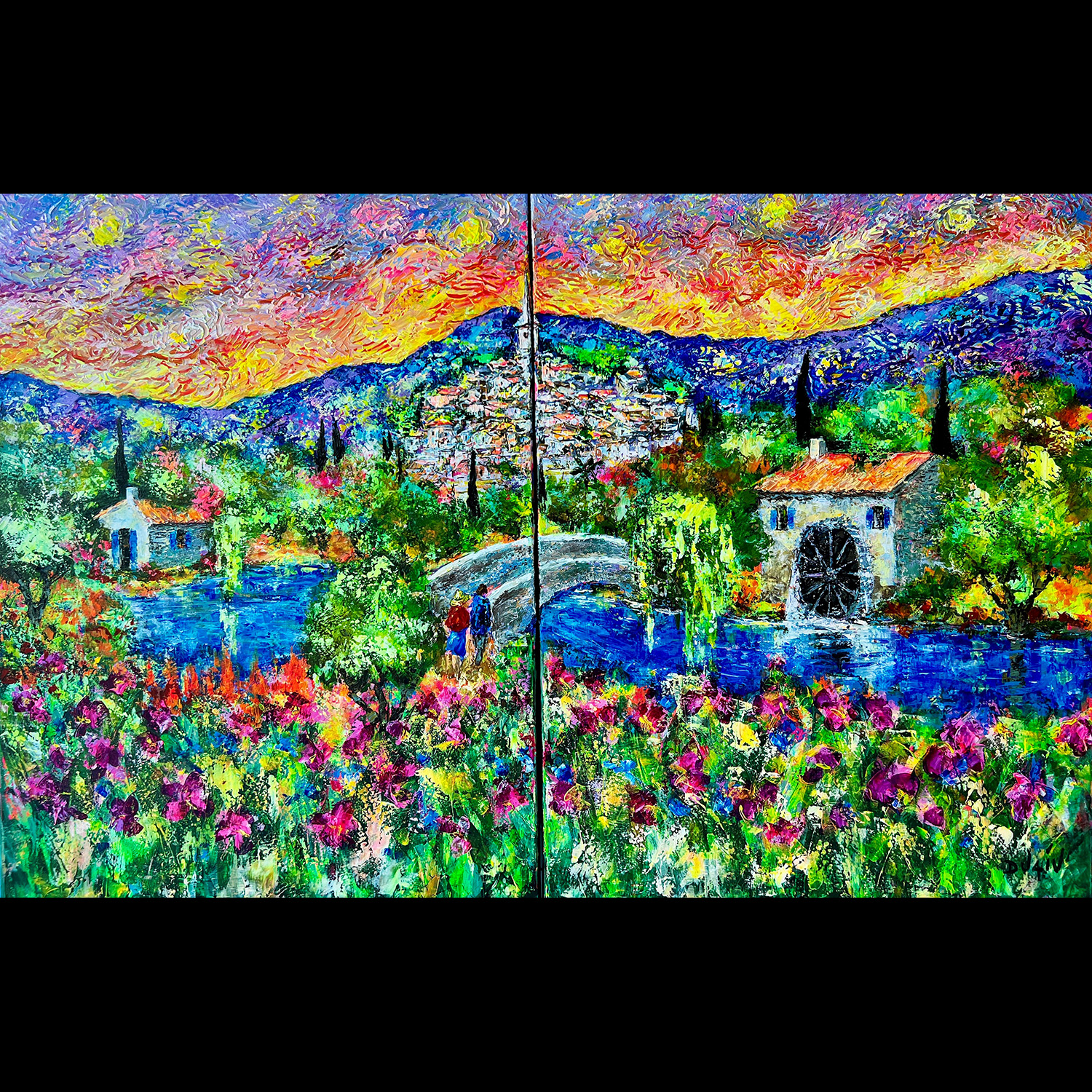 Au Moulin du Village 2X 40''x30' - Diptyque