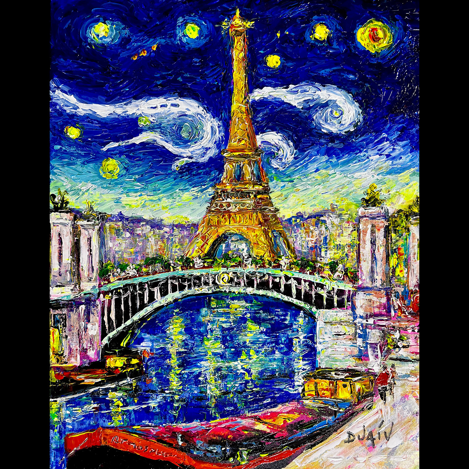 Paris Starry Night 2 19.5x15